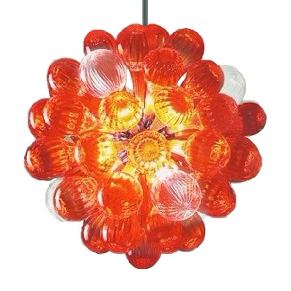 

small size red ball shape blown murano lamp chandelier living dining room kitchen decoration modern led chandeliers