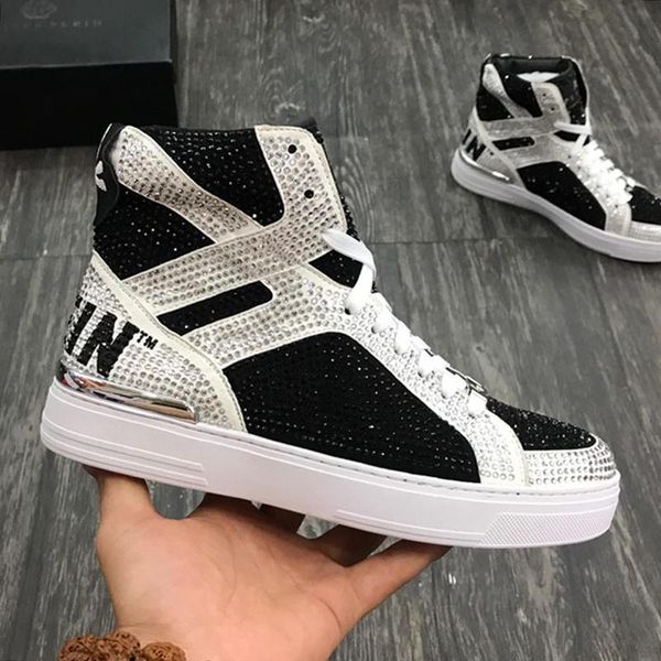 

luxury men shoes sneakers casual breathable chaussures pour hommes athletic trainers men fashion boots money beast hi -luxury fast s, Black