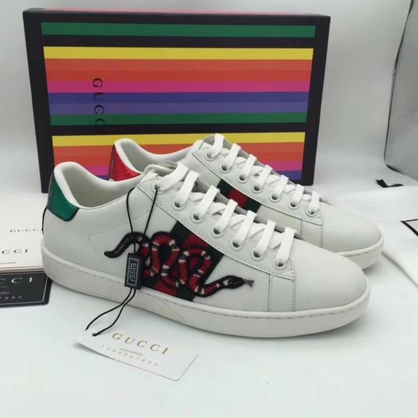 

bbb ace embroidered sneaker mens classic bee low-stripe leather sneakers womens casual trainers designer fashion luxury 2018 brand men