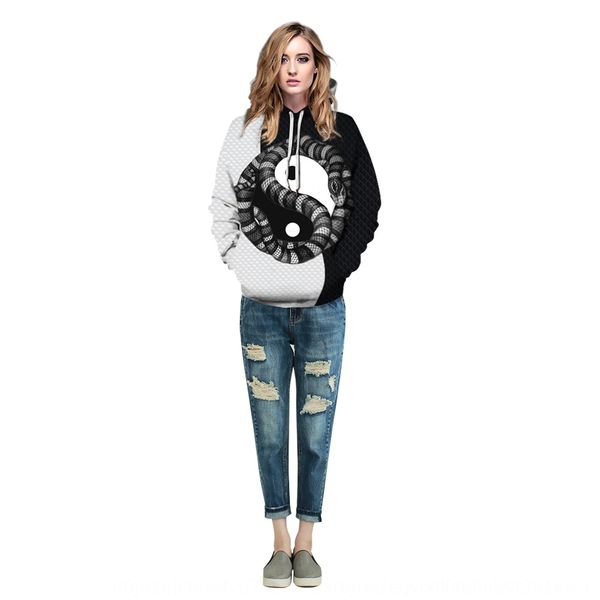 

ifp0j black and white baseball suit pullover pullovertai chi yin yang double wolf digital printing casual pullover hooded sweater autumn bas