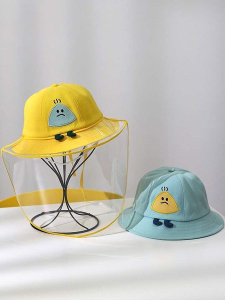 

7mory children's fisherman sun protection fisherman sunscreen protective cap anti-flying foam saliva hat baby cartoon summer antisun pr, Blue;gray