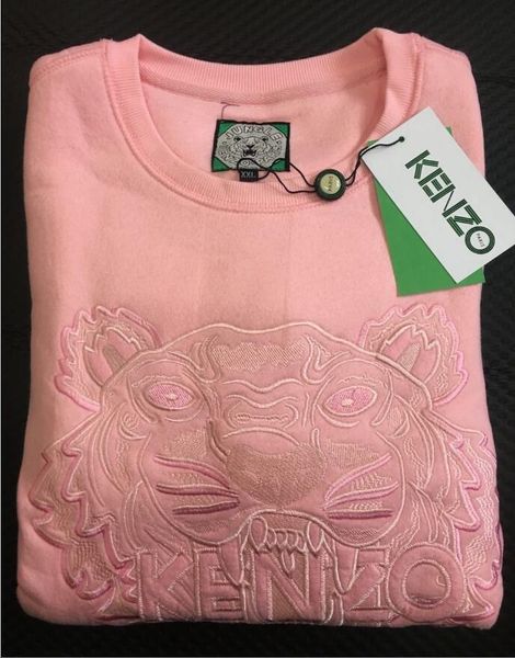

embroidery tiger head sweater paris brand long sleeve o-neck pullover terry jumpers sweatershirts hoodies 12 colors s-xxl, Black