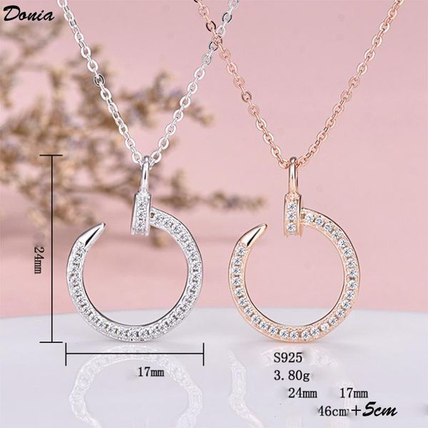 

donia jewelry euro american fashion 925 silver nail micro inlaid zircon necklace fashion accessories luxury birthday gift