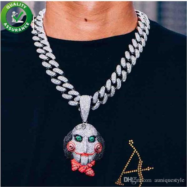 

hip hop jewelry mens gold chain pendants luxury designer iced out pendant brand pandora style charms diamond 6ix9ine cuban link necklaces, Silver