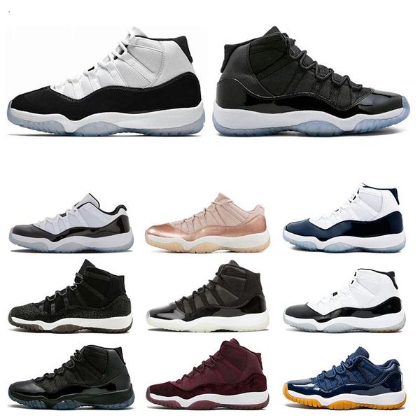 

designer 11 11s mens basketball shoes concord 45 cap and gown legend blue platinum tint space jam gym red xi men sport shoes