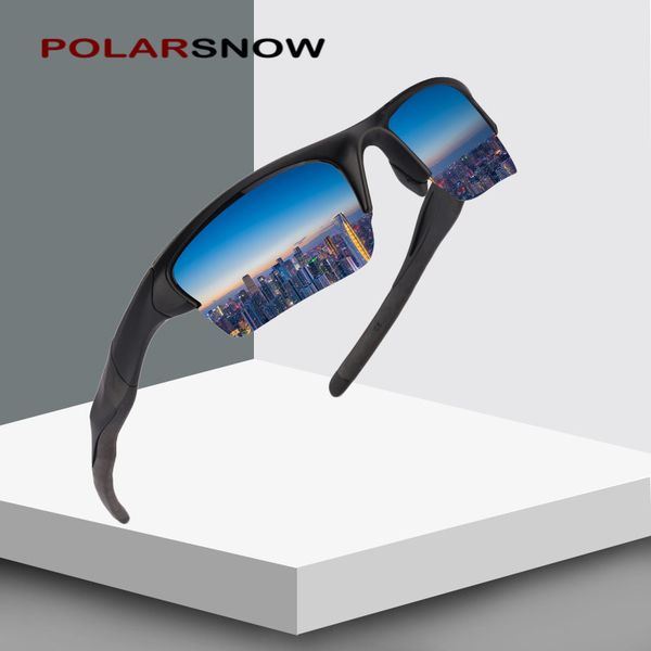 

polarsnow brand sport sunglases polarized for tr90 frame black lens classic retro style high-end driving eyewear, White;black