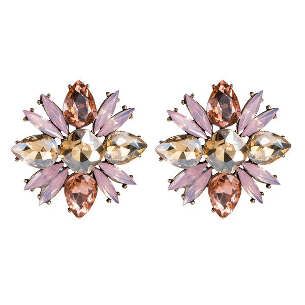 

flower diamond acrylic full diamond earrings women's elegant colored diamond earrings elegant and beautiful earrings, Golden