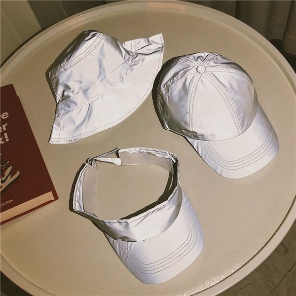 

luminous hat cool fluorescent korean reflective luminous baseball female summer hip-hop baseball cap male night running empty cap, Blue;gray