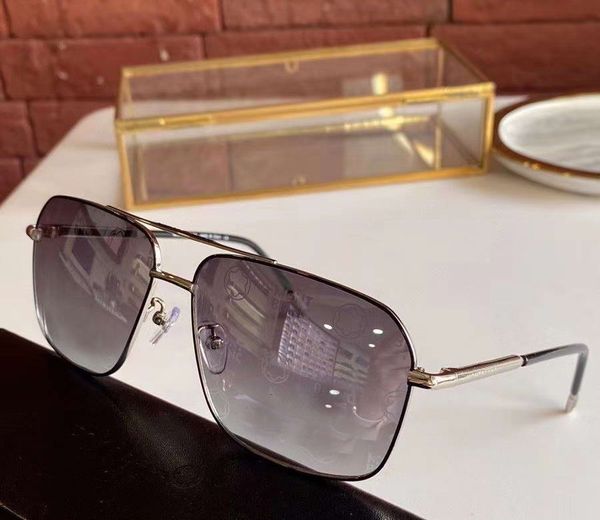 

classic square sunglasses silver black grey gradient 61mm fashion glasses des lunettes de soleil mens sunglasses uv400 protection with box, White;black