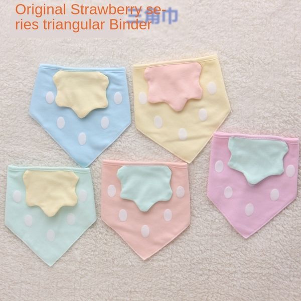 

malanta baby baby strawberry triangular cotton hidden buckle bib new style scarf strawberry scarf