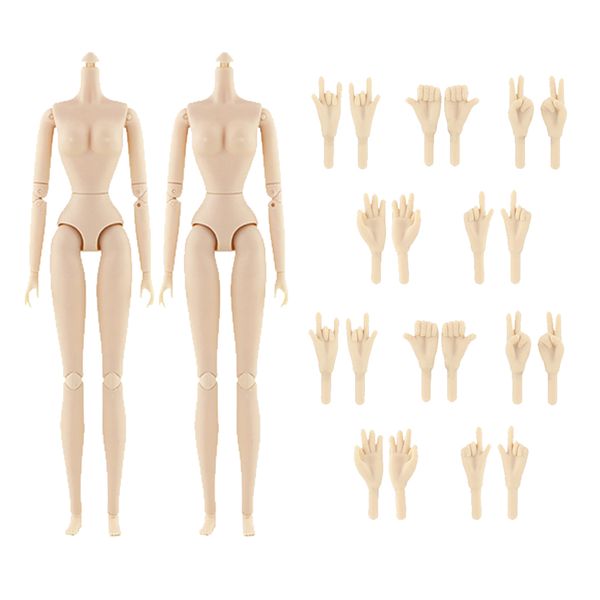 

2 piece 1:6 28 jointed movable nude doll body flexible 10 pairs w/ hands