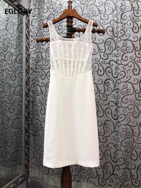 

2020 autumn fashion bodycon dress women hollow out lace embroidery patchwork sleeveless white black midi dress, Black;gray