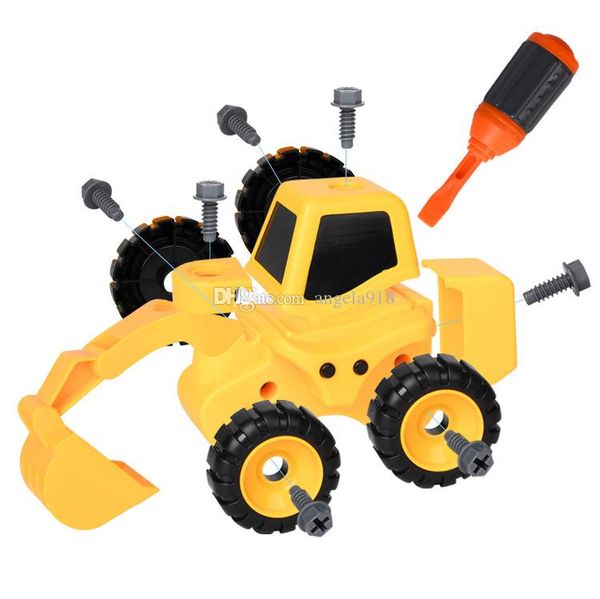 

children's puzzle disassembly engineering car baby detachable assembly wear and fall resistance diy tool toy 3--8 year old boy gift v11