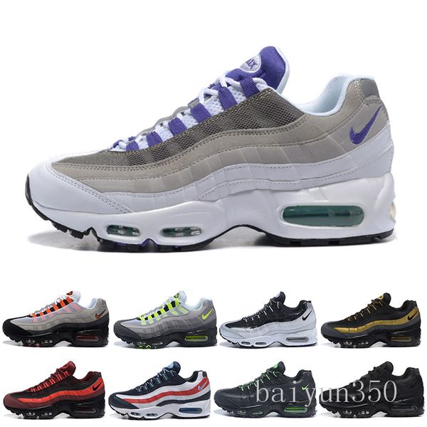 

2018 men air running shoes what the 95 og grape neon tt black red mens trainers triple white sports sneakers size 7-11 we-6k