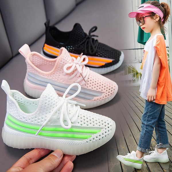 

djbf6 medium and large transparent net big children's for sports children's shoes sneakers boys and girls light anti-skid coconut, Black