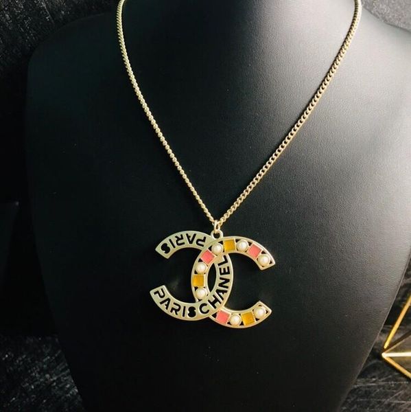 

women necklace 2020 new letter fashion necklace with box 060418, Golden;silver