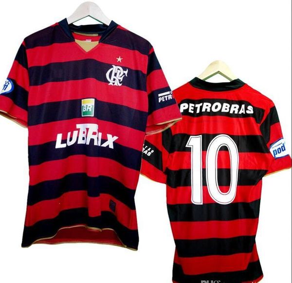 

retro 2008 flamengo soccer jerseys quality custom name number 10 full sponsor big size xxl flemish football shirts, Black;yellow