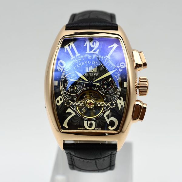 

tourbillon mechanical watch men luxury brand caseno leather band daydate men automatic skeleton watch drop-ship male clock, Slivery;brown