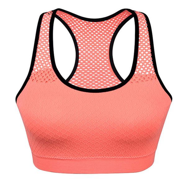 

veqking hollow out yoga tank uick dry women sports bra eamless running workout crop reathable yoga shirt gym top, White;red