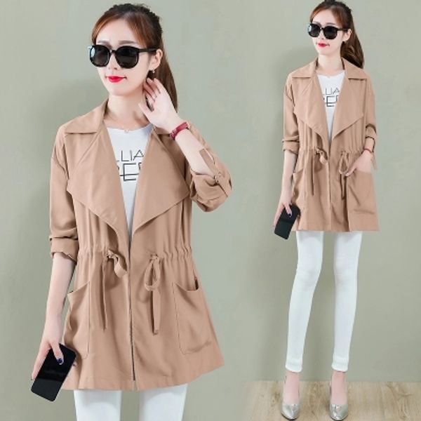 

ladies windbreaker coat autumn clothing new fashion women coat youth clothing for women korea student trench 1028, Tan;black