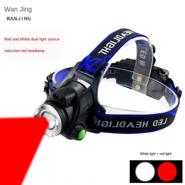 

z7ezd beekeeping head led induction red white headlights headlights dual light source zoom strong light rechargeable ultra bright head-mount