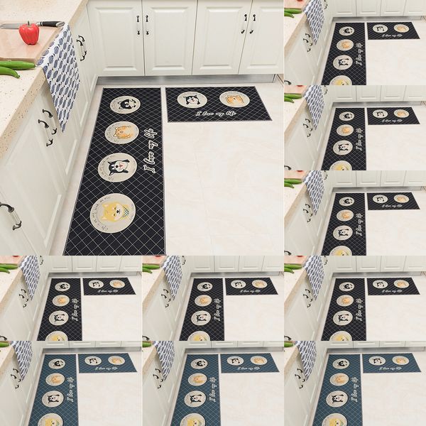 

gzapp cartoon kitchen long strip non-slip waterproof oil-proof carpet floor mat washable door foot mat household oil-absorbing and water-abs