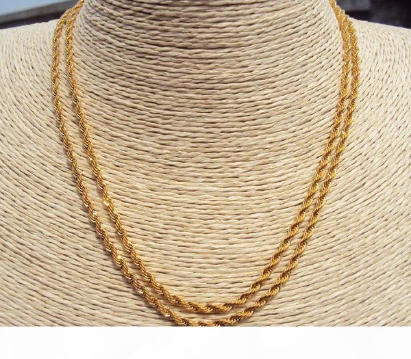 

o mens long yellow gold filled cuban fried dough twist chain necklace 34in 880mm gold is about 30 %or more, Silver