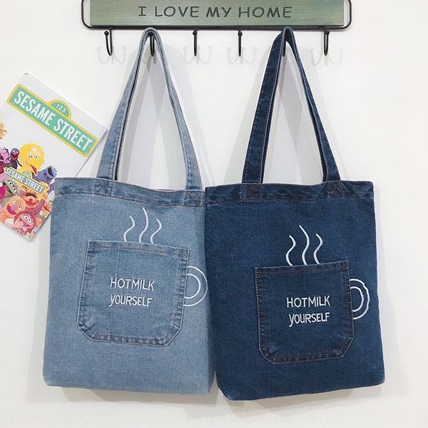 

female jeans strap shopping shoulder strap fashion artistic jeans new messenger shopping bag simple portable shoulder student bag