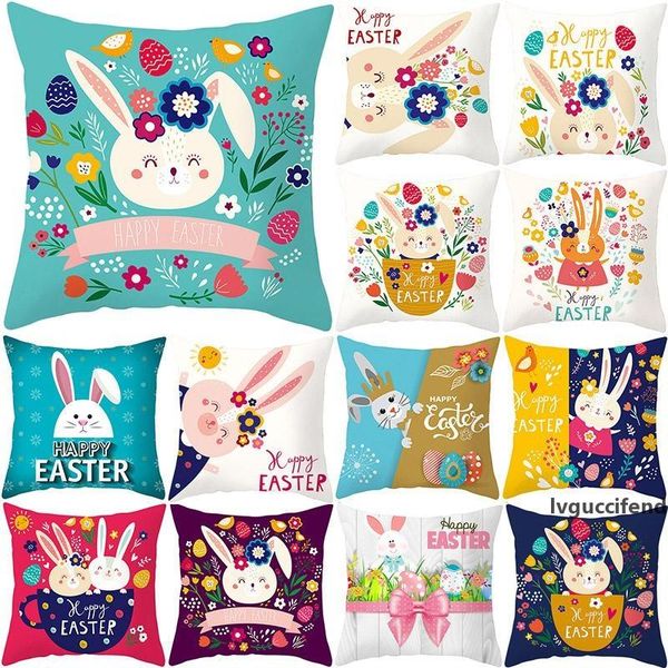 

easter cute rabbit pillow case cushion cover glamour square pillowcase cushion cover home office sofa car decoration in stock wx9-1271