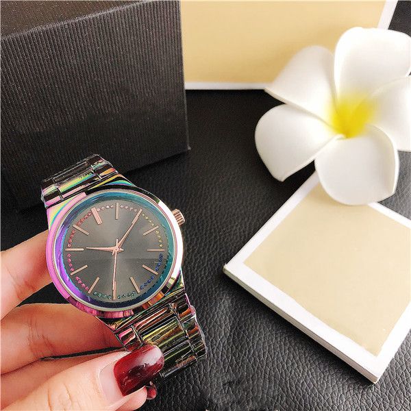 

fashion diamond ladies watch steel belt casual quartz men's watch dz7333 folding buckle 7156czq, Slivery;brown