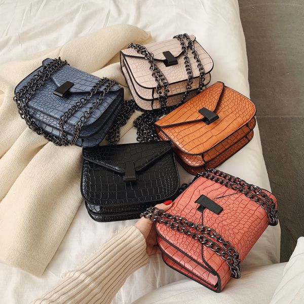 

stone pattern pu leather shoulder messenger bags for women 2020 fashion mini crossbody bag female chain handbags and purses