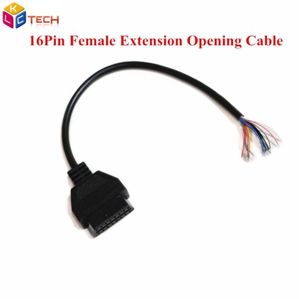 

for car diagnostic scanner 16pin extension opening cable 16 pin female open end cable elm327 extension adapter obd2 connector