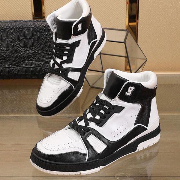 

trainer sneaker mid -men 's shoes calzado deportivo para hombre breathable soft footwears lace -up men shoes autumn and winter sne, Black