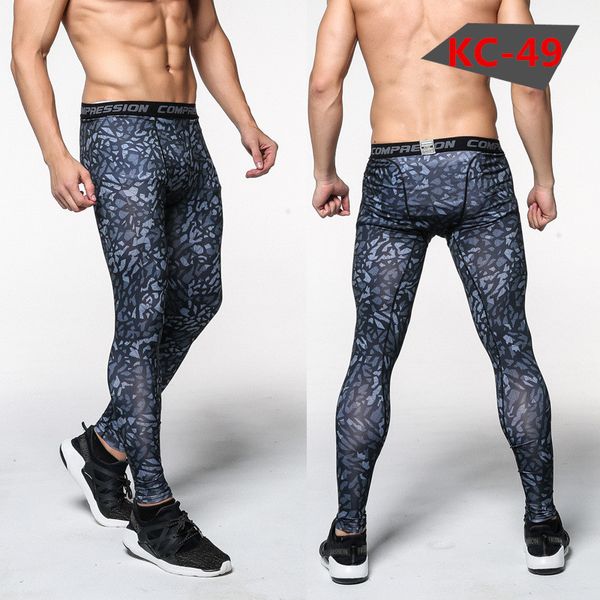 

outto leggings compression tights men sport running fitness pants spandex quick dry men's sports pants, Black;blue
