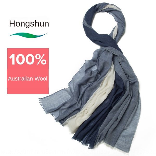 

97md4 inner mongolia hongshun cashmere 2020 new 200 yarn-dyed inner mongolia hongshun cashmere scarf 2020 new 200 yarn-dyed shawl scarf wool, Blue;gray