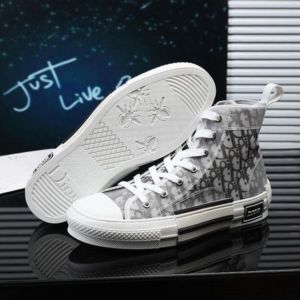 

b23 high sneaker in oblique sneaker men 's shoes scarpe da uomo breathable footwears casual design lace -up men shoes luxury sneak