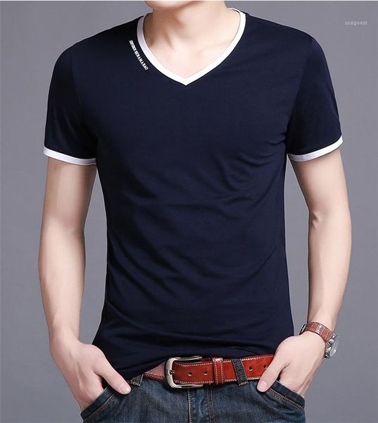 

шеи mens tshirts сплошного цвета дышащий мужчины конструктора tops вскользь удобная мужская одежда полосатые v, White;black