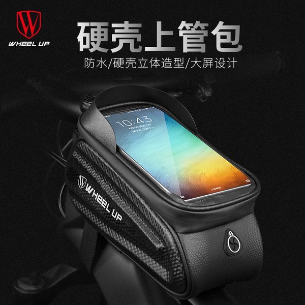 

wvbze wheelup hard case front beam mountain bike mobile phone bicycle bicyclemobile bicycle touch screen upper tube bag saddle bag riding eq