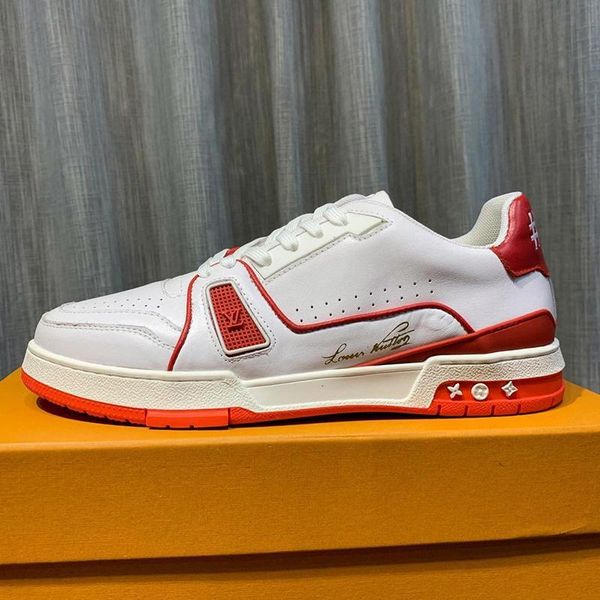 

2021 new trainer sneaker luxury men shoes leather breathable with origin box zapatos de hombre lace -up style luxury design men shoes casual