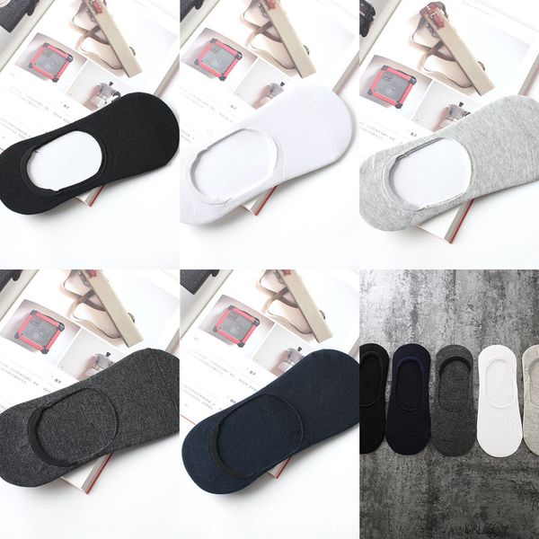 

summer thin men's solid color 360 silicone cotton boat cotton silicone non-slip invisible boat socks zhuji socks, Black