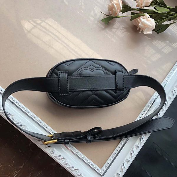 

2020 new luxury women's bag double g waist bag leather chest bag marmon series big brand europe and america