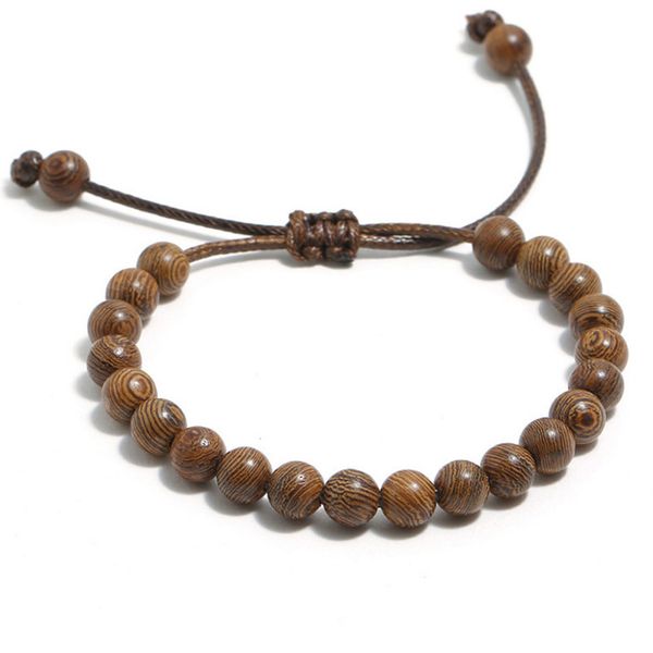

vintage black 8mm wooden beads bracelet for men meditation buddha charm bracelets homme women healing balance payer jewelry, Golden;silver