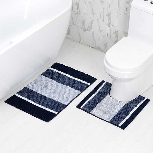 

chenille toilet mat 2 pcs/set anti-slip bathroom carpet super absorbent toilet rugs 2pcs carpet set shower room floor mat