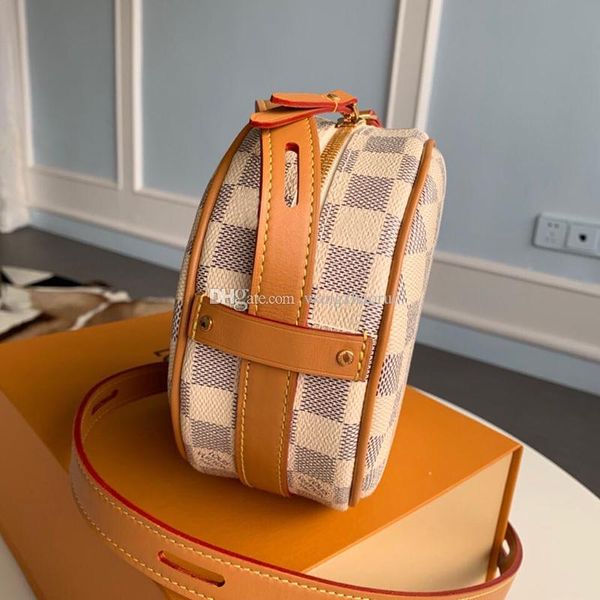 

свободная перевозка груза 5a высокое качество boite chapeau souple n40333 из натуральной кожи круглый мешок плеча bagscrossbody сумки lady б, Black