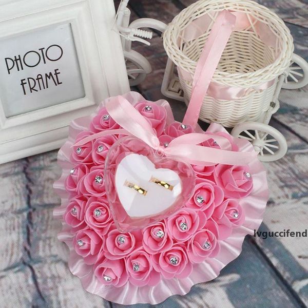 

1pc romantic heart shape wedding party pillow wedding ring rose jewelry box ring gift box bouquet