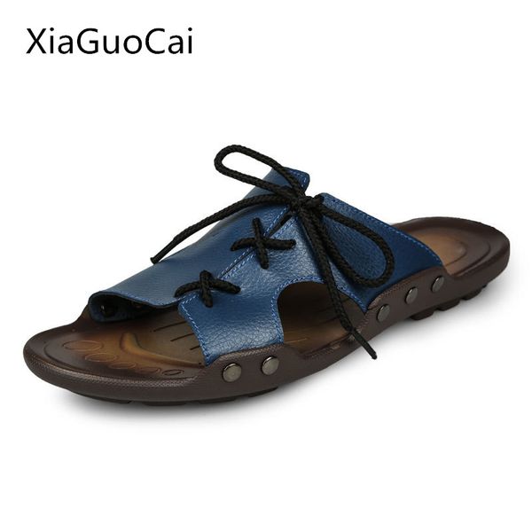 

style 2020 business men slippers outdoors summer male slides casual beach shoes slides rubber x1179 35, Black
