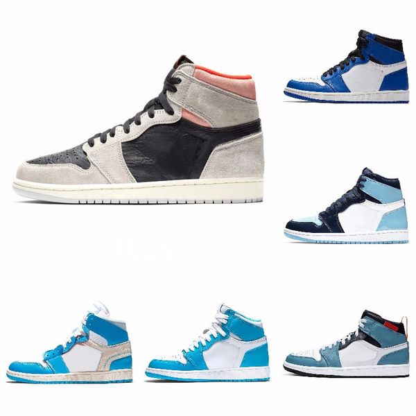 

2020 mens basketball shoes 1s high og obsidian unc to chicago pine turbo green bloodline 1 jumpman men women sports sneaker