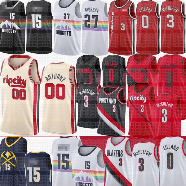 

damian 0 лиллард кармело энтони 00 портленд тропинка blazer c.j.3 mccollum джамал 27 мюррей баскетбольное, Black;red