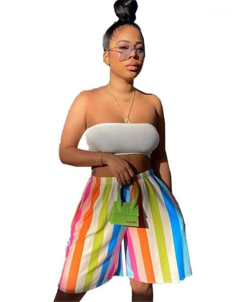 

clothes womens loose shorts fashion striped panelled contrast color shorts casual elastic waist summer shorts womens, White;black