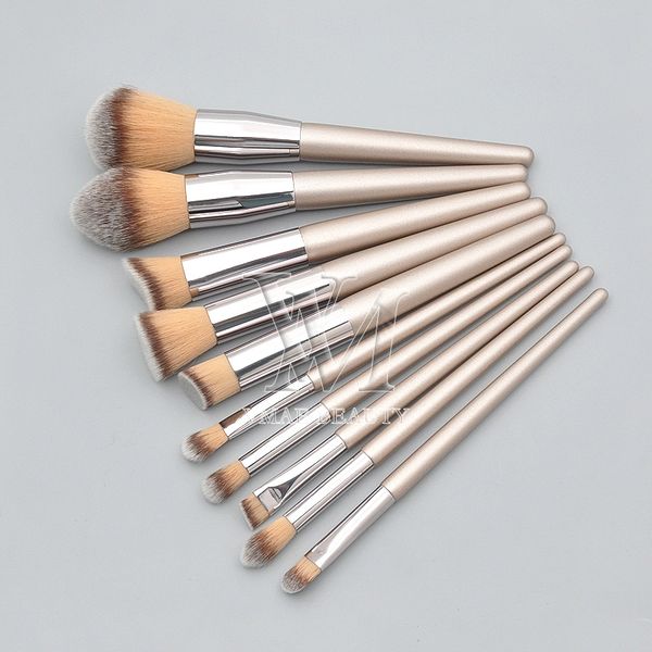 

10pcs make up brushes set wool fiber wood handle selling professional makeup tools eye shadow foundation blush brow lip brush